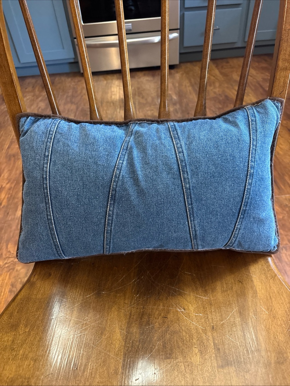 Woolrich Vintage Denim Sherpa Look Bed Couch Throw Pillow 17 X 10
